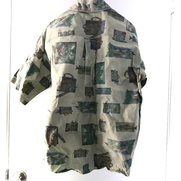 Woolrich Mens sz M Green Short Sleeve Button-down - Picture 2 of 4